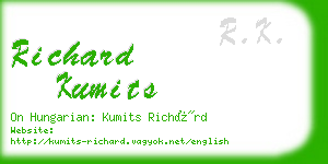 richard kumits business card